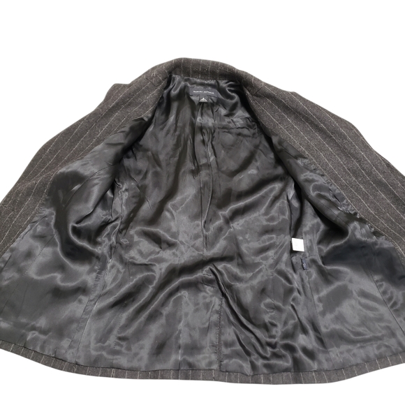 Banana Republic Vtg Y2K Womens Wool Cashmere Grey Pinstripe Blazer Jacket Sz 6 - Picture 7 of 14